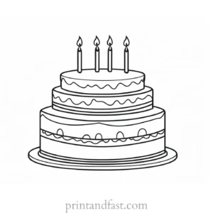 birthday cake coloring page free