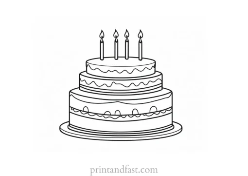 birthday cake coloring page free