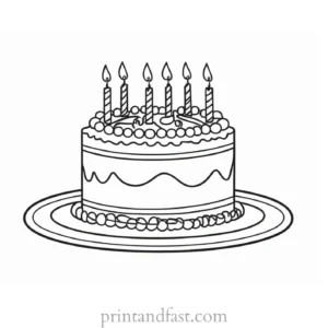 birthday cake coloring page fun