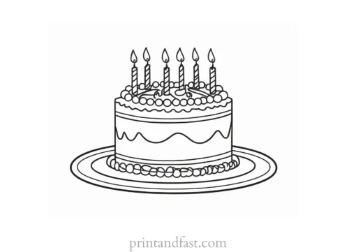 birthday cake coloring page fun