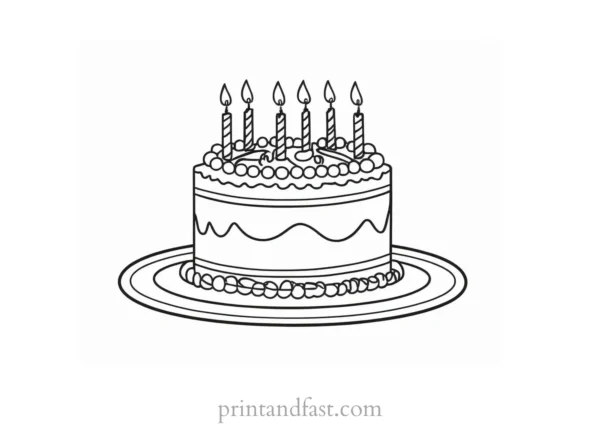 birthday cake coloring page fun