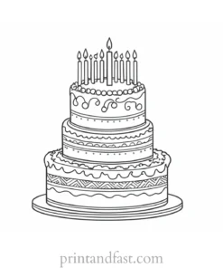 birthday cake coloring page intricate