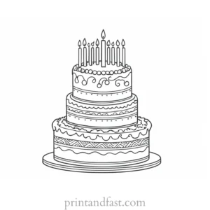 birthday cake coloring page intricate