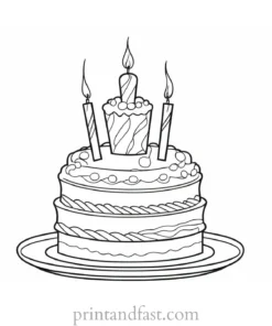 birthday cake coloring page online