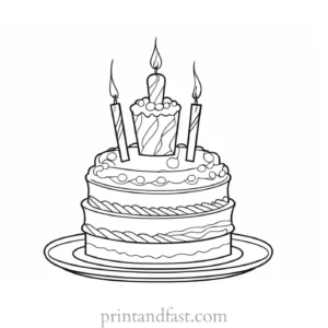 birthday cake coloring page online