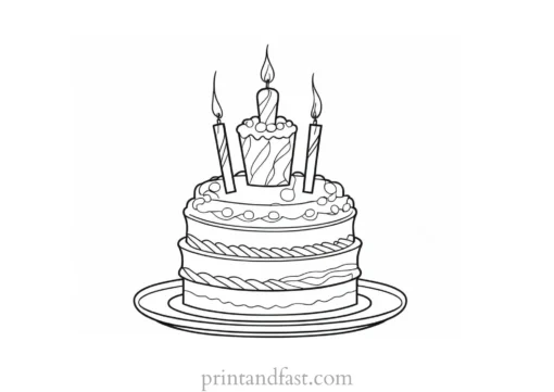 birthday cake coloring page online