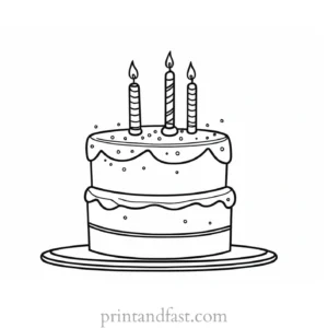 birthday cake coloring page preschool