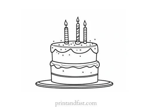 birthday cake coloring page preschool