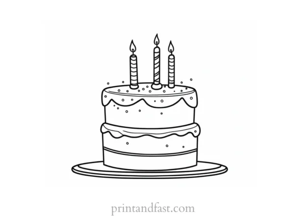 birthday cake coloring page preschool