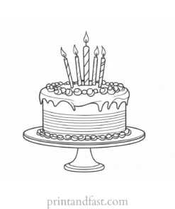 birthday cake coloring page printable