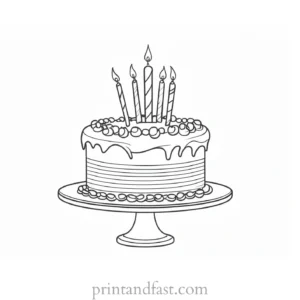 birthday cake coloring page printable