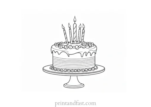 birthday cake coloring page printable