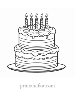 birthday cake coloring page template