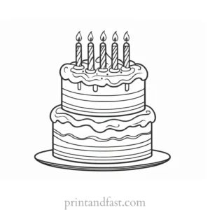 birthday cake coloring page template