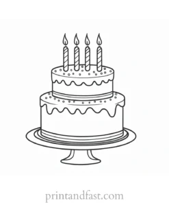 birthday cake coloring page with message