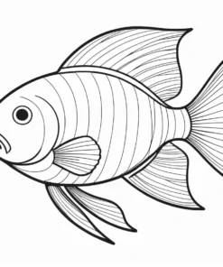 black and white fish coloring page