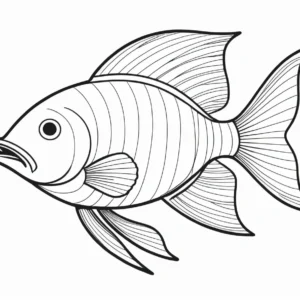 black and white fish coloring page