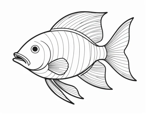 black and white fish coloring page