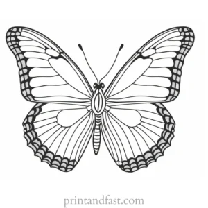 butterfly coloring page realistic