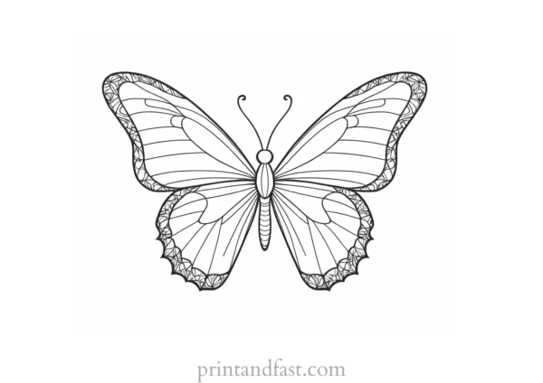 butterfly coloring page with patterns