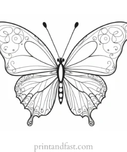 butterfly coloring page with swirls