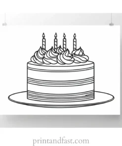 cake coloring page PDF