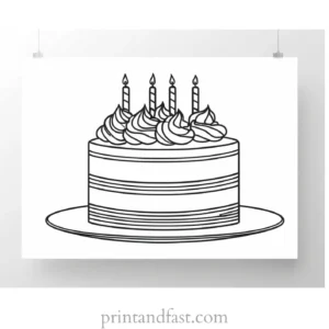 cake coloring page PDF