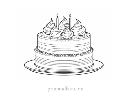 cake coloring page advanced