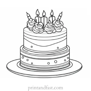 cake coloring page beautiful