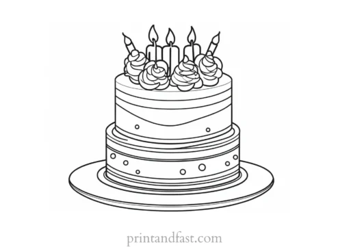 cake coloring page beautiful