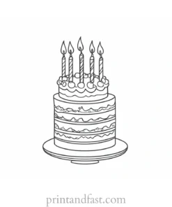 cake coloring page birthday