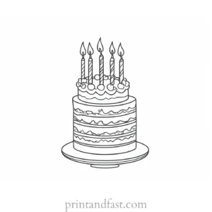 cake coloring page birthday