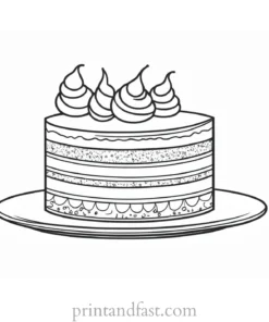 cake coloring page cartoon