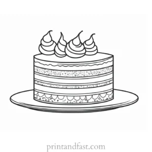 cake coloring page cartoon