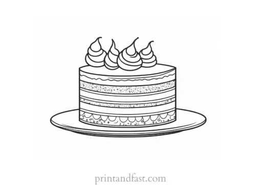 cake coloring page cartoon