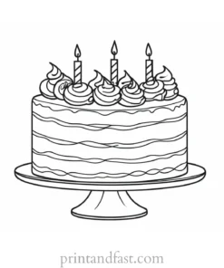 cake coloring page celebration