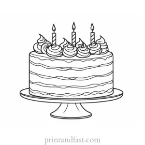 cake coloring page celebration