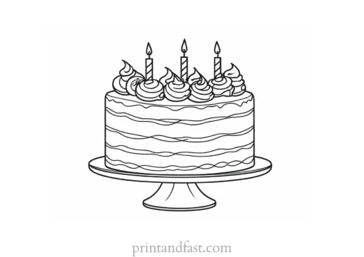 cake coloring page celebration