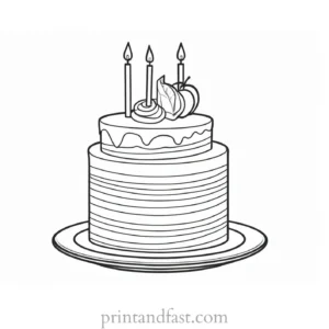 cake coloring page challenging