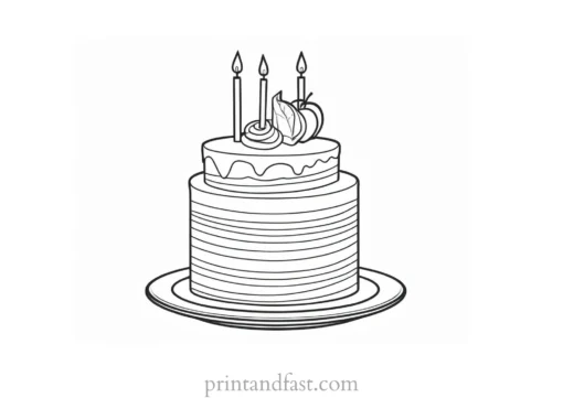 cake coloring page challenging