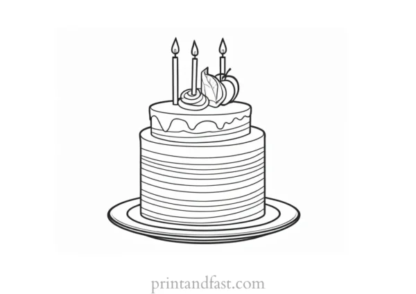 cake coloring page challenging