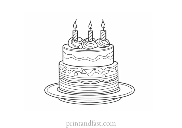 cake coloring page creative