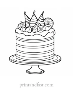 cake coloring page cute