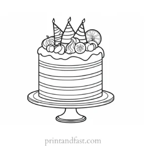 cake coloring page cute