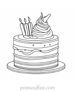 cake coloring page easy