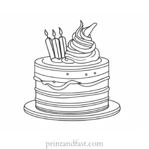 cake coloring page easy