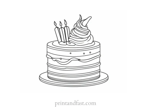 cake coloring page easy