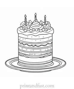 cake coloring page for adults