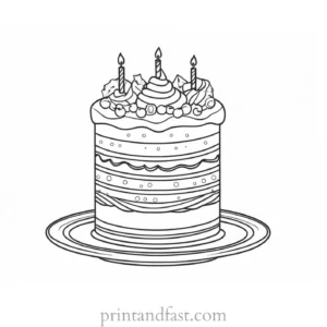 cake coloring page for adults