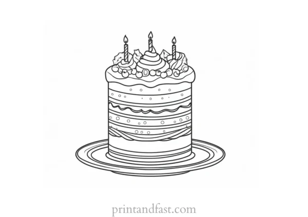 cake coloring page for adults